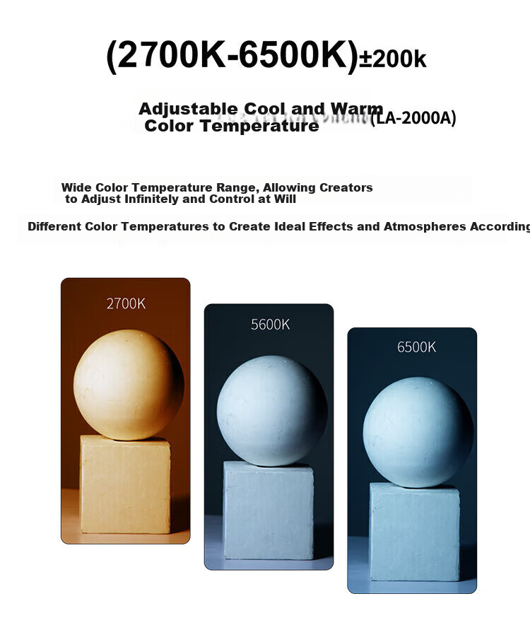 Nice Foto La-2000A LED Dual Color Temperature Photography Light, Studio Photo Light, Short Video Shooting And Live Streaming Fill Light, La-2000A Single Light [Dual Color Temperature] 10