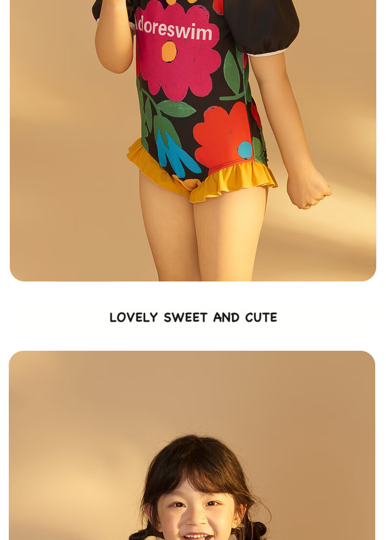 Adoreswim Floral Cute One-Piece Swimsuit for Girls, 2024 New Summer High-End Swimming Costume, Original Desig 6