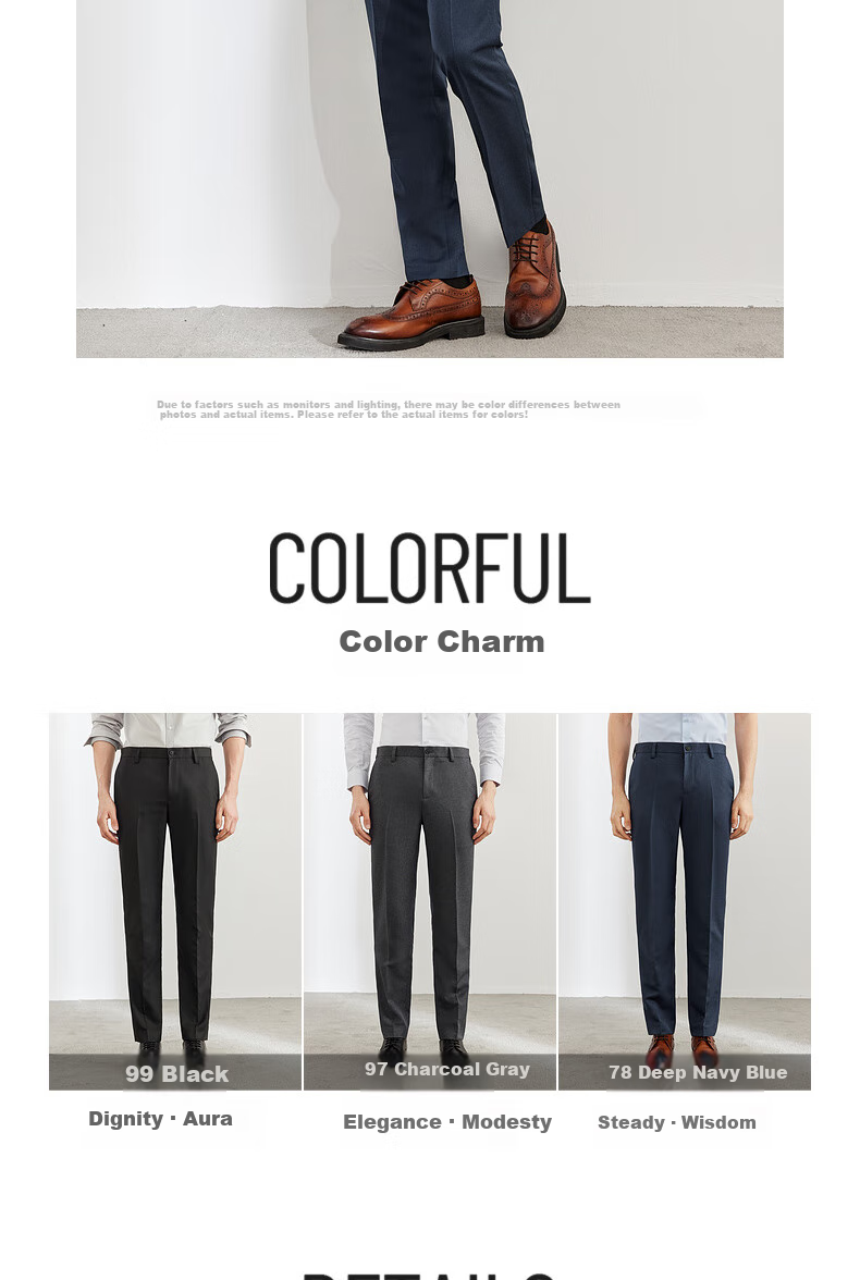 G2000 [Easy-Care] Men's Autumn And Winter Store-Matching Anti-Static High-End Slim-Fit Dress Pants 14
