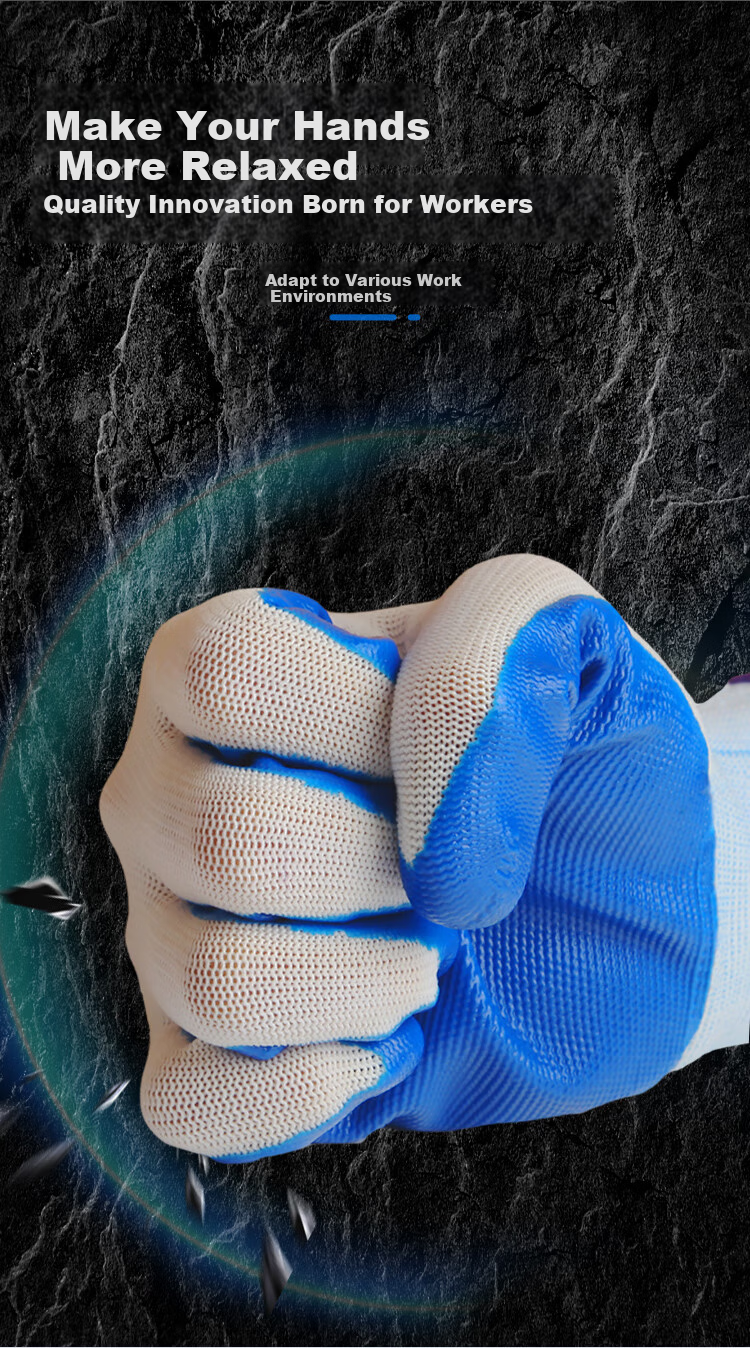 Xinyuechanghui Nitrile Coated Work Gloves, Non-Slip Wear-Resistant Palm Coated Gloves, Thickened Protective Work Gloves for Men And Women, 12 Pairs/pack, B11440 Genuine Product 11