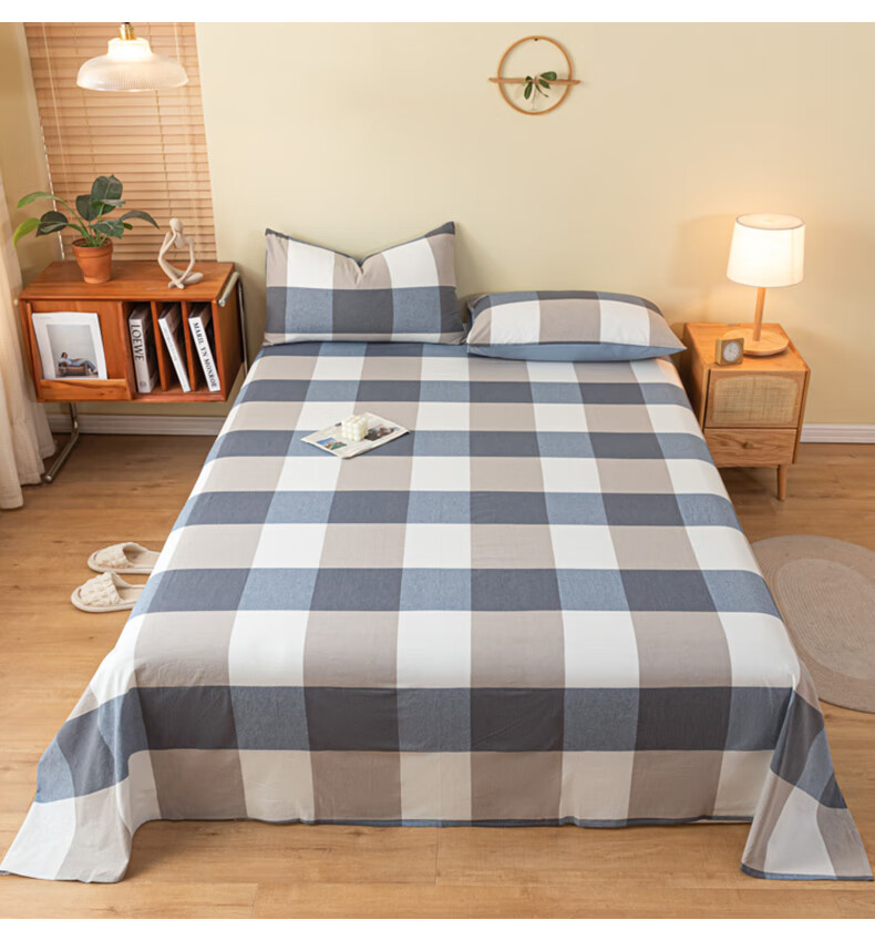 Grace 7A Antibacterial Pure Cotton Bed Sheet for Students, Single Bed Cover for 1.8-Meter Bed, 230*245cm 4