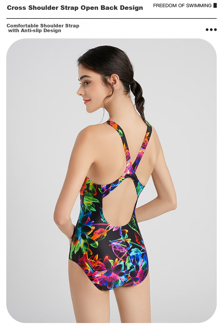 Arena Women's Sleeveless One-Piece Triangle Swimsuit, Backless, Slimming, Comfortable, Form-Fitting, Suitable for Hot Springs, Swimming Training, Professional Chlorine-Resistant 4