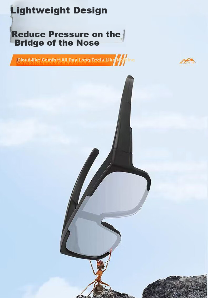 Lianshang Polarized Cycling Sunglasses, Day And Night Use, Unisex, Windproof And Sandproof, Outdoor Running, Photochromic 6