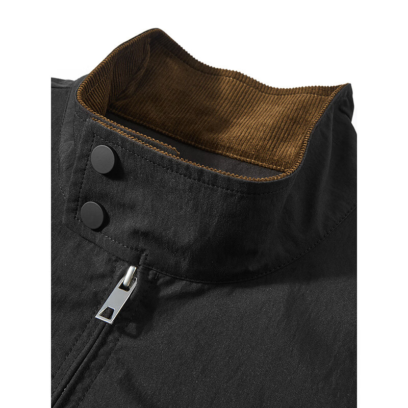GXG Menswear 25 Autumn New Two-tone Simple Casual Stand Collar Black 175/L