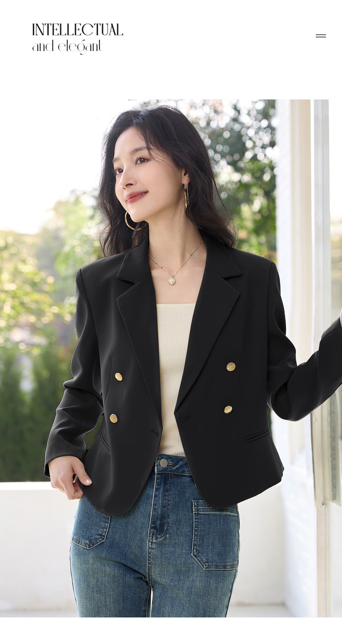 Chushen Spring and Autumn Women's Fashionable Short Casual Blazer Jacket S41U059 23