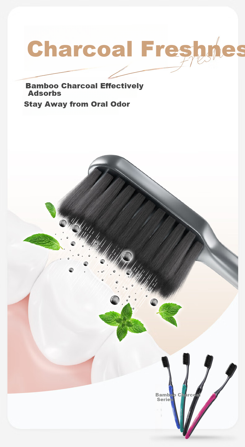 Colgate Slim Long-Lasting Charcoal Adult Soft Bristle Toothbrush, 8 Pack, Ultra-Fine Soft Bristles for Deep Cleaning, Random Colors 7