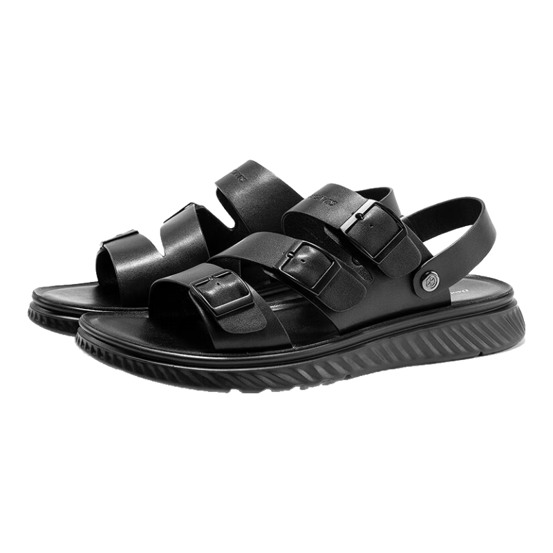 DANCING WOLVES Summer Sandals Dual-Wear Breathable Quick-Dry Casual Outdoor Beach Shoes Durable Non-Slip Black Size 43