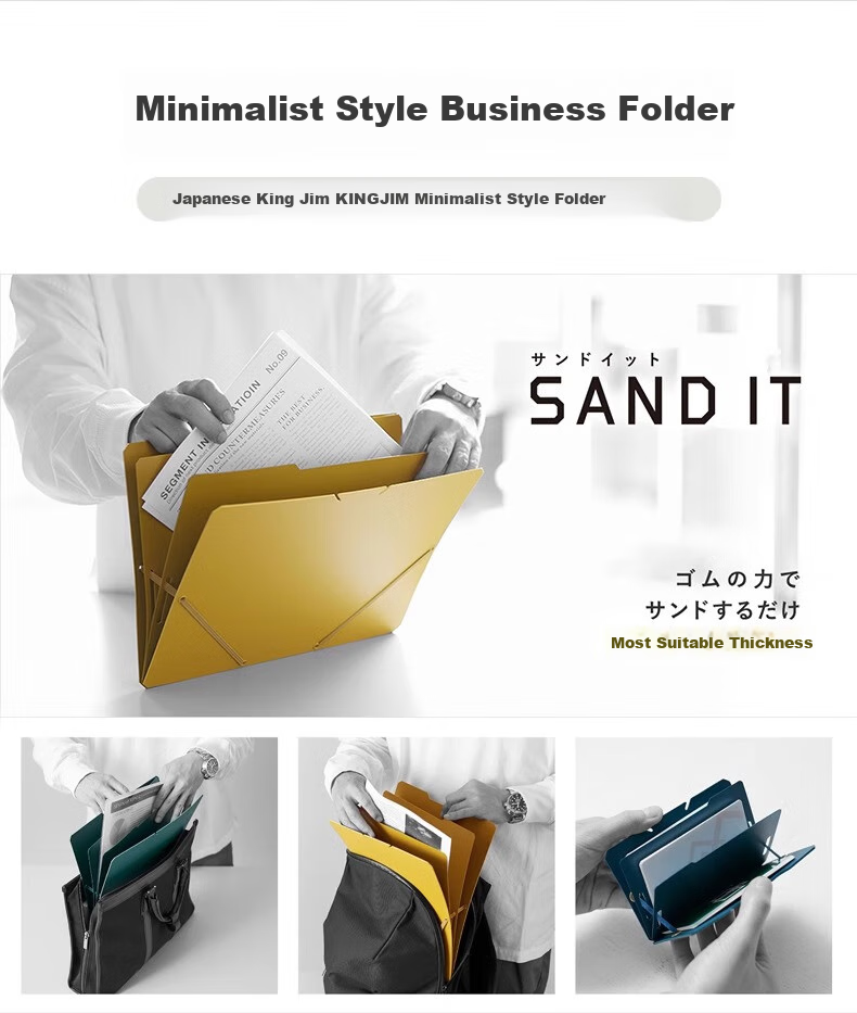 KINGJIM SANDITA4 Sandwich Storage Clip 2582 Black Landscape A4 Landscape Paged Index Classification Storage for 3C Digital Products, All-Net Low Price 2
