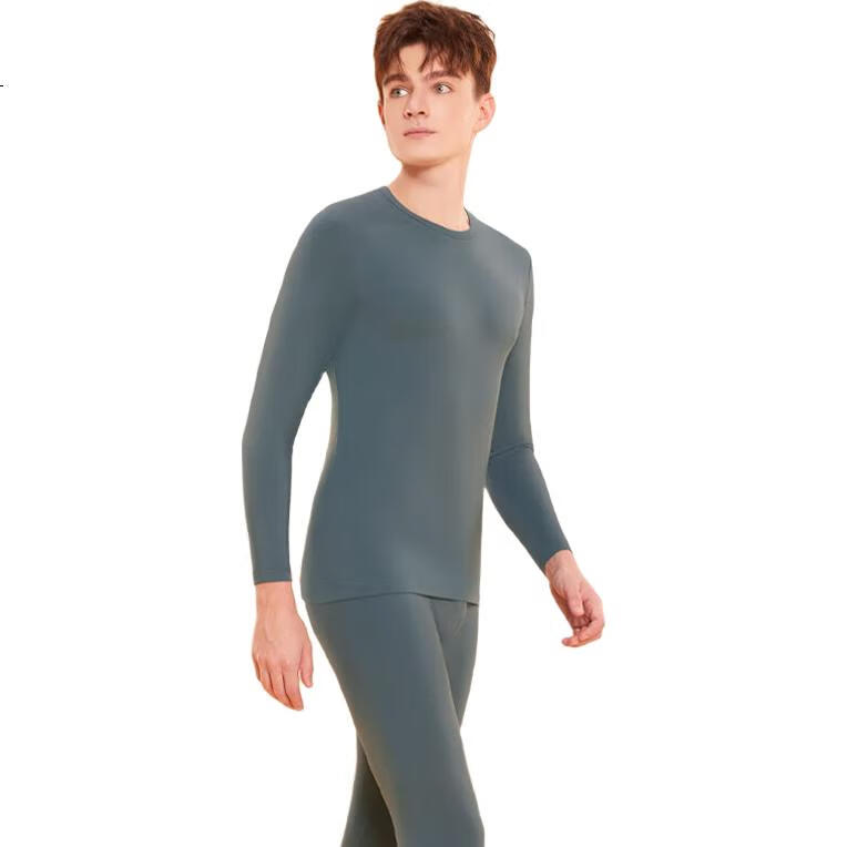 Термобелье Hodo для мужчин, комплект из кальсон и лонгслива, модель "Autumn Undershirt And Pants", цвет "Misty Blue" (Туманно-голубой), размер 180/105 (2XL), материал Модал