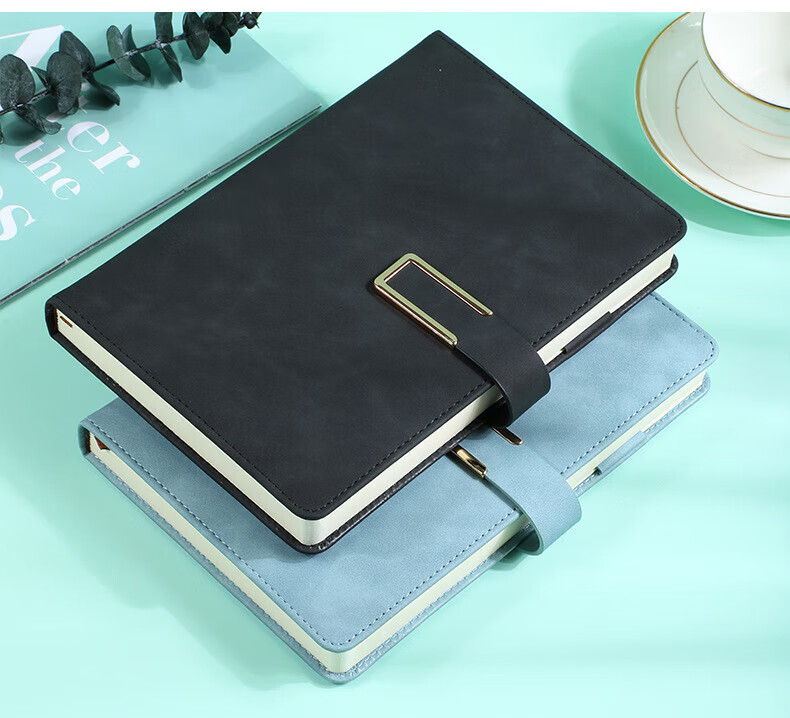 TENGXIONG A5 Notebook, Thickened Business Office Stationery, Meeting Record Clip-On Leather Cover Notebook, B5 Simple Diary, Gift Box, Corporate Business Souvenir, Customizable Logo 17
