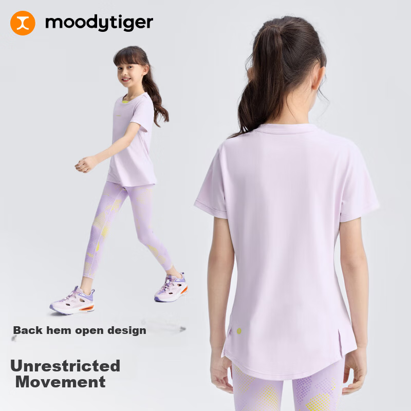Детская футболка moodytiger с коротким рукавом, быстросохнущая, эластичная, летняя, спортивная, с цветным воротником