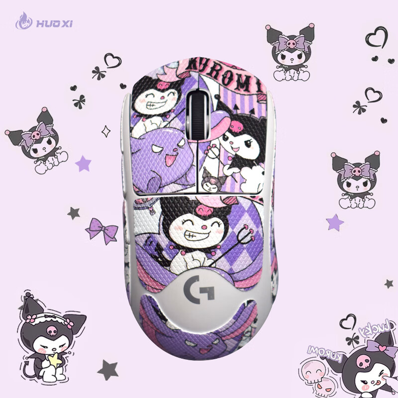 Huoshi GPW2 Mouse Anti-Slip Sticker for GPW2/3 Sweat-Absorbing Scratch-Resistant Mouse Pad GPW2/3 Demon Kuromi Full Coverage