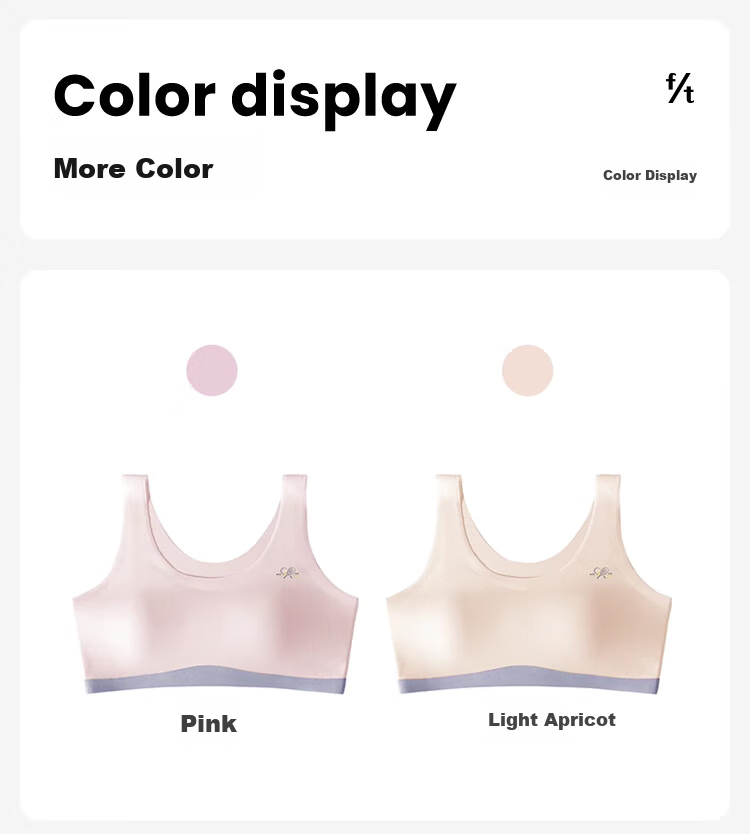FitonTon 2-Piece Girls' Underwear, Student Sports Bra, Anti-Shock Bra for Middle And High School Students, Thin Vest Bra for Girls in Puberty 10