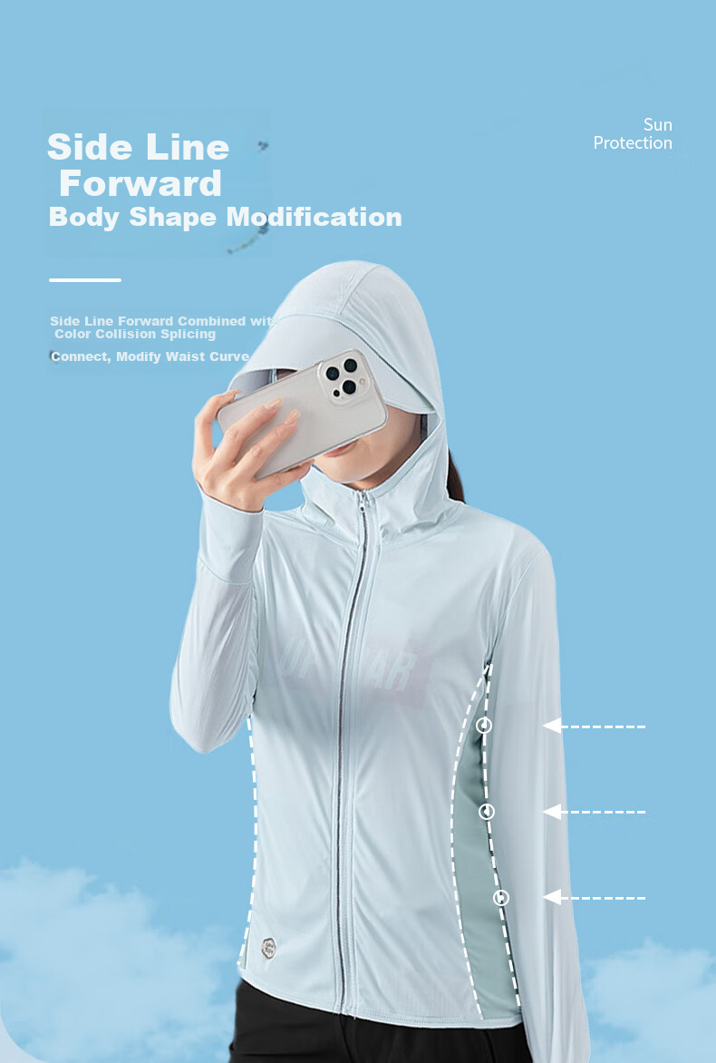 FitonTon Women's Sun Protection Jacket, Spring And Summer Lightweight Ice Silk Sun Protection Clothing, Long-Sleeve Skin Coat, UPF50+ Sun Protection Shirt ZN2208B, Lavender Purple, M 6