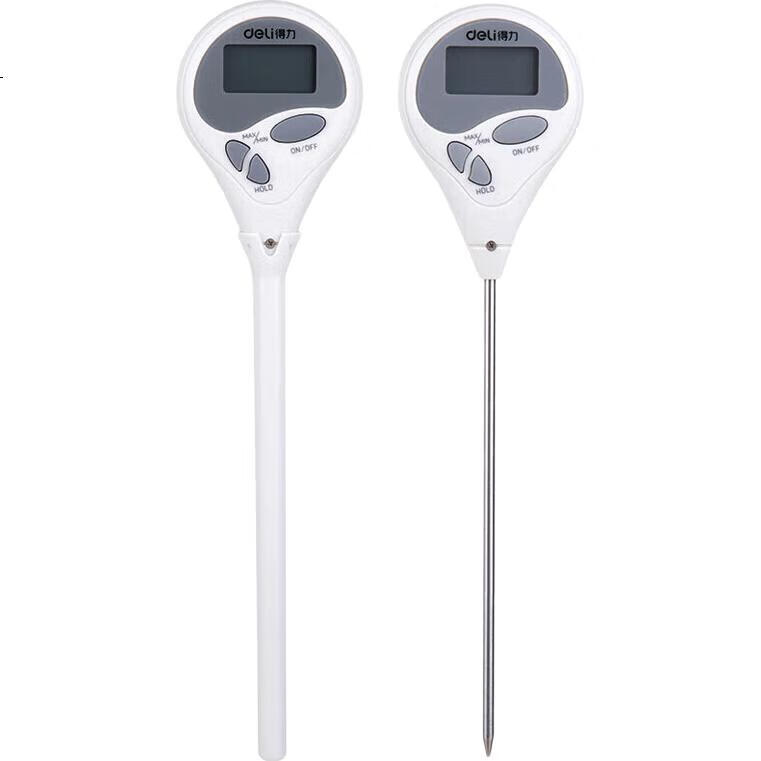 Электронный термометр Deli 8807, кухонный, для еды, масла, молока, воды, белый