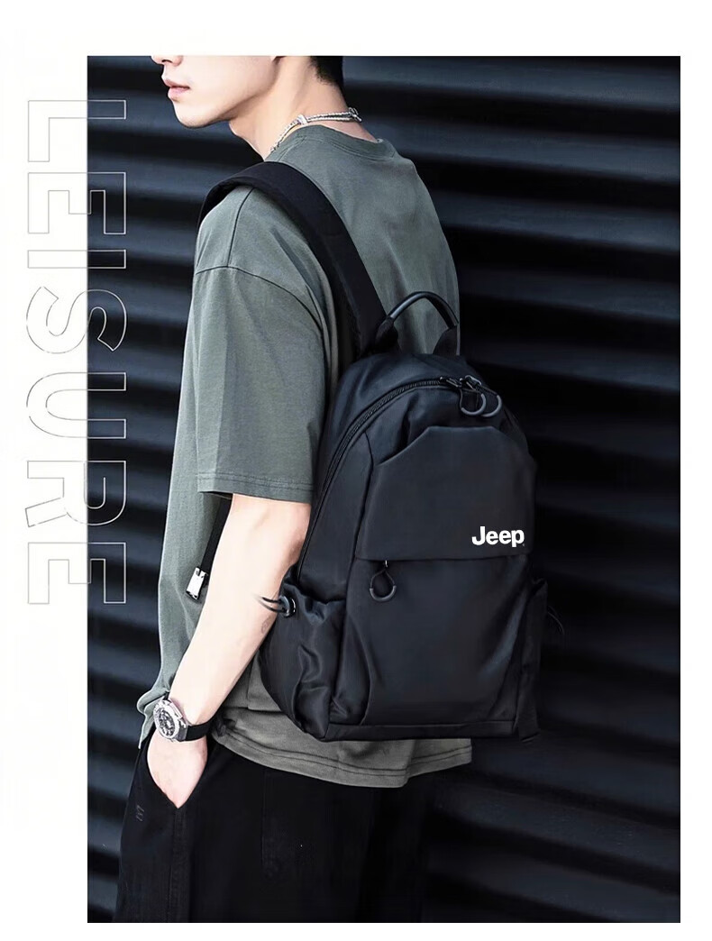 JEEP Backpack for Men, Lightweight Outdoor Hiking Bag, Casual Commuter Backpack for College Students, Portable Short-Trip Travel Bag 19