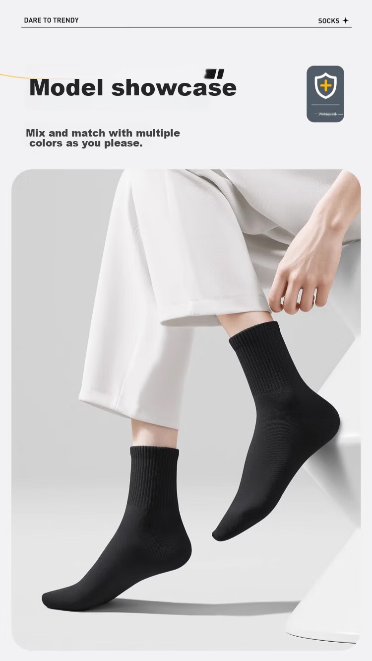 BADIGAO Disposable Socks for Men, Extra Large Size, Daily Wear, Summer Travel, Mid-Calf Length, No-Wash, Breathable, Odor-Resistant 18