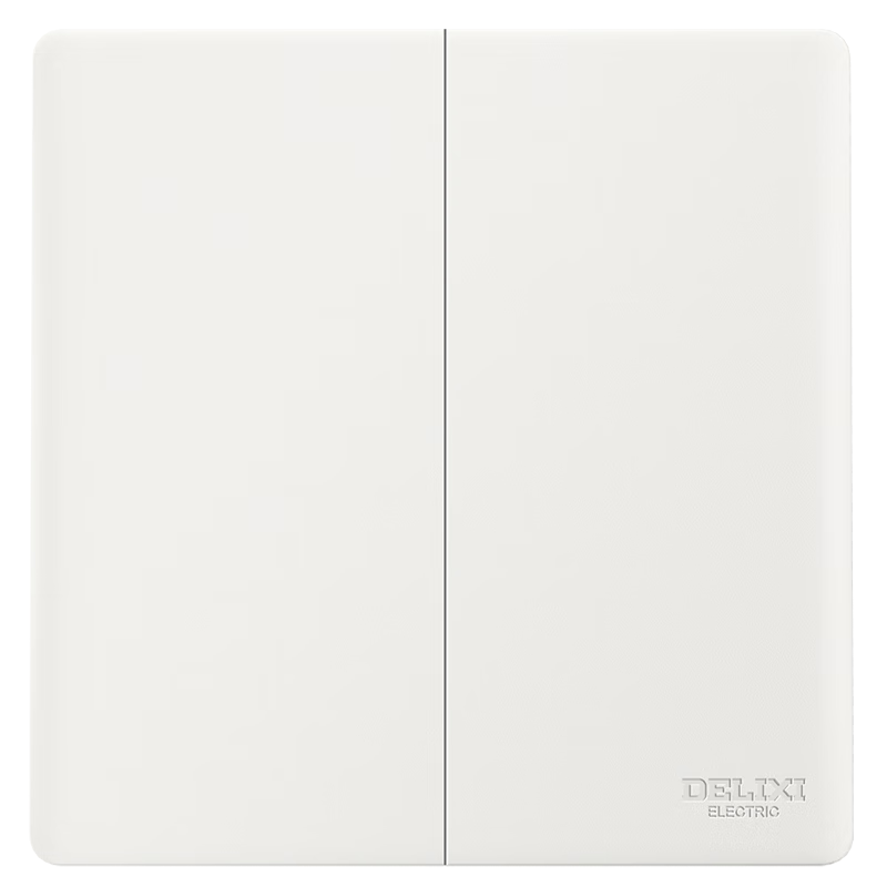 DELIXI Switch Socket CD806 Matte Frosted Cream Style Large Panel Two-Gang Multi-Control Han Jade White