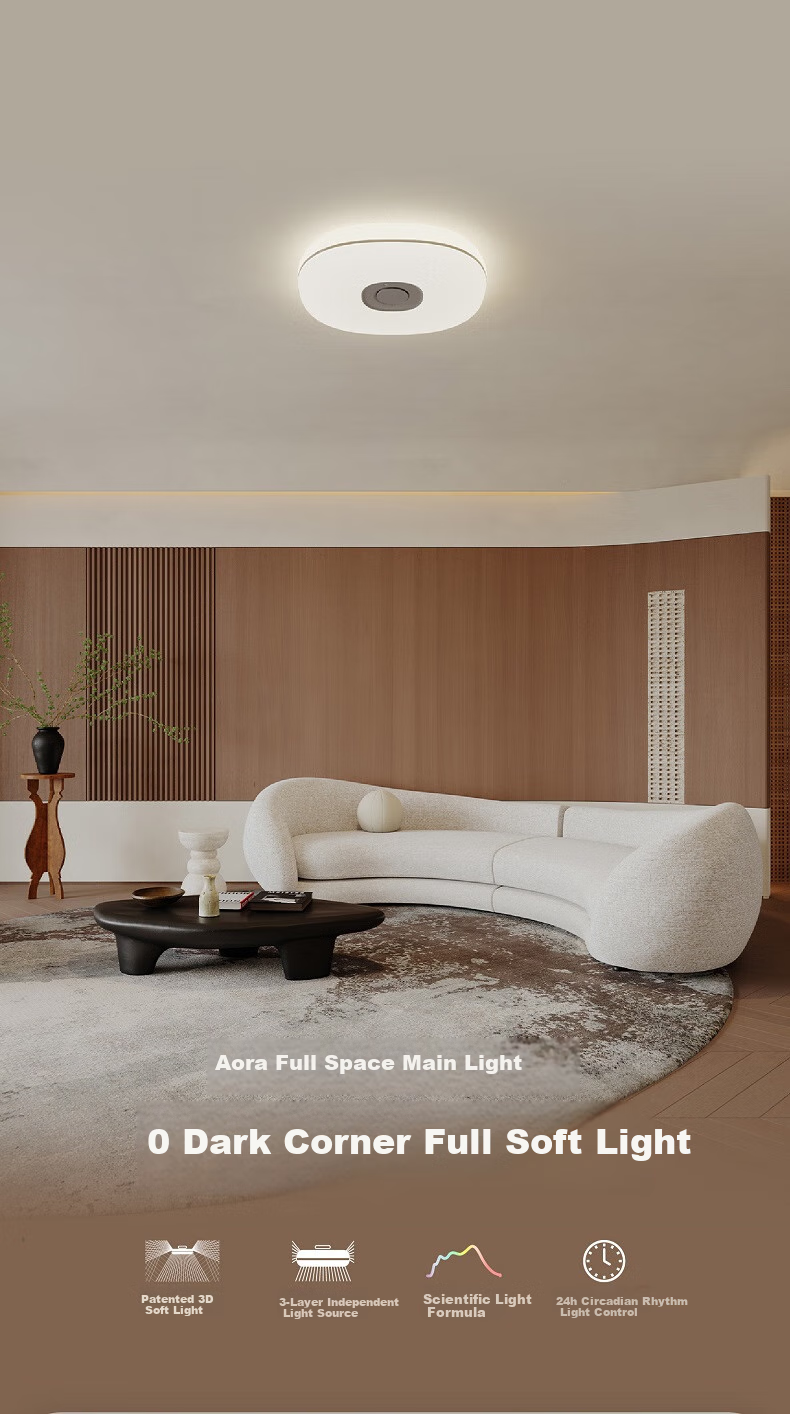 BenQ Aora Ceiling Light, Eye-Protecting Full-Spectrum LED, Soft Lighting for Living Room, Intelligent Voice Control, All-Inclusive Price 2