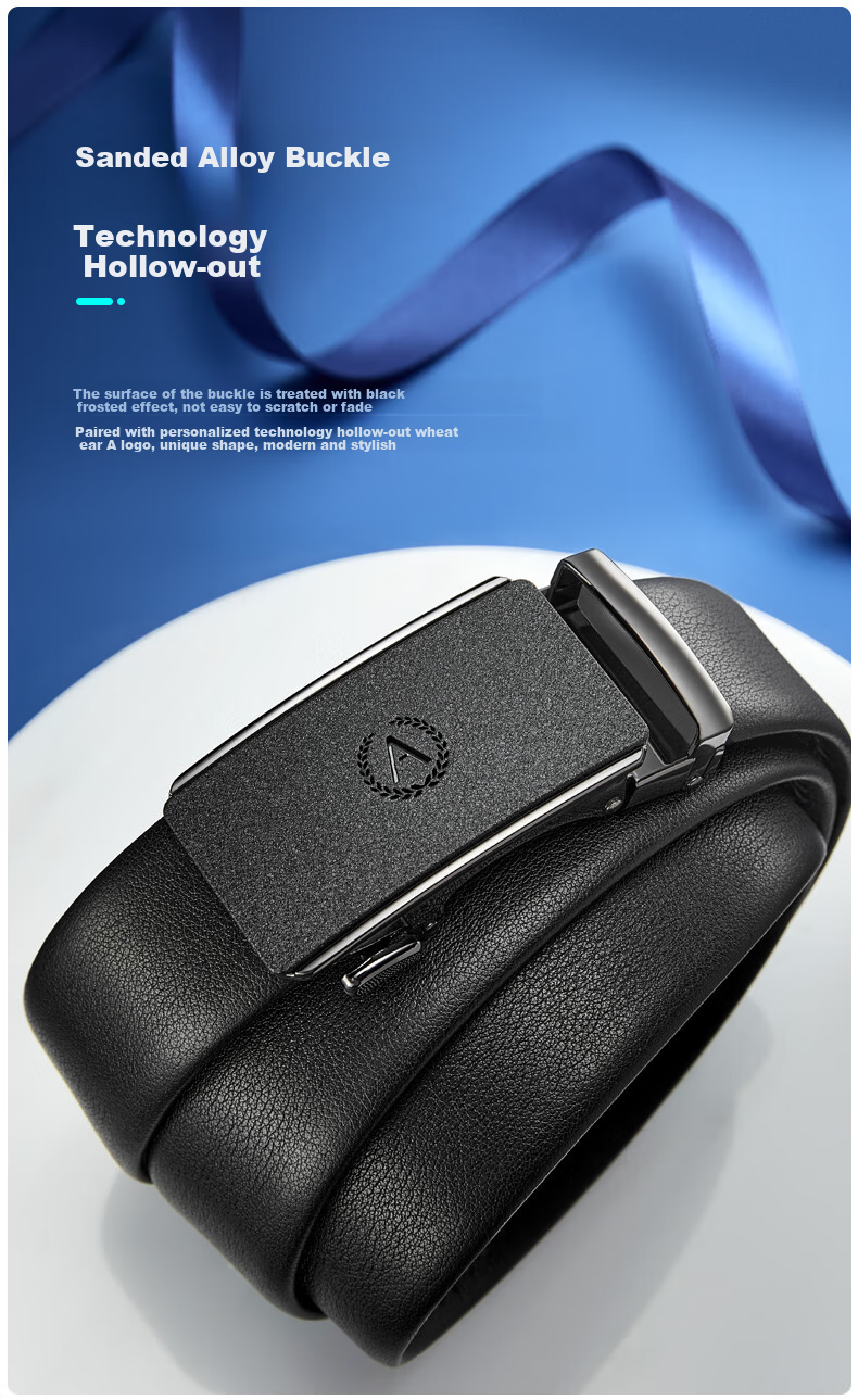 Aokang Men's Automatic Buckle Belt, Business Gift Box, Top-Grain Leather Trouser Belt, Birthday Gift for Husband 2