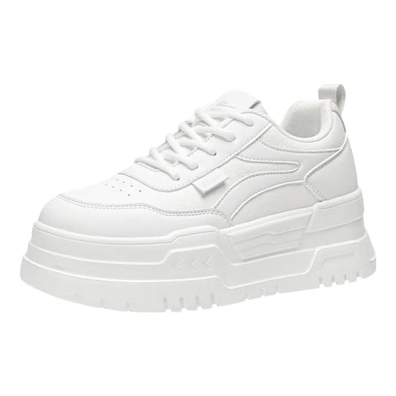 Huili White Sneakers for Women, Lightweight And Comfortable Soft-Soled Shoes, Casual Versatile Sports Heightening Shoes for Female Students, White, Size 34