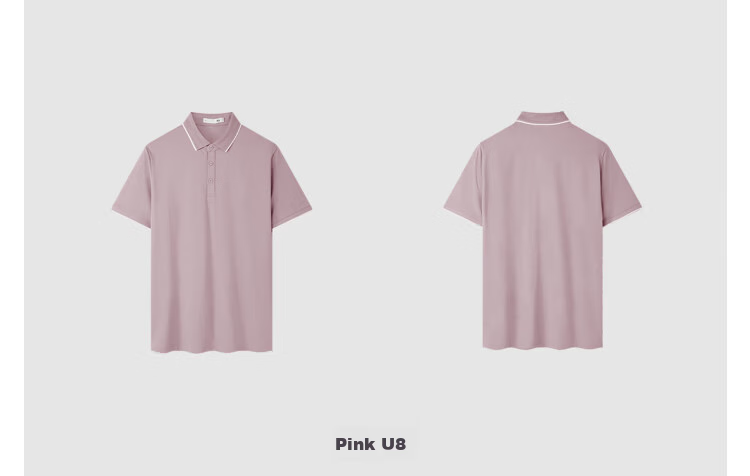 HLA Short-Sleeve Polo Shirt for Men, Light Business Classic Series, Turn-Down Collar, Summer 7