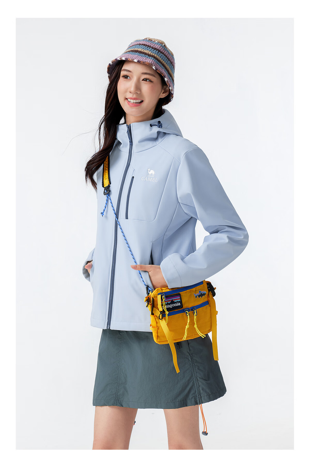 CAMEL Women's Softshell Jacket Fleece Lined Warm Anti-Static Windproof Waterproof Hooded Coat for Men 13