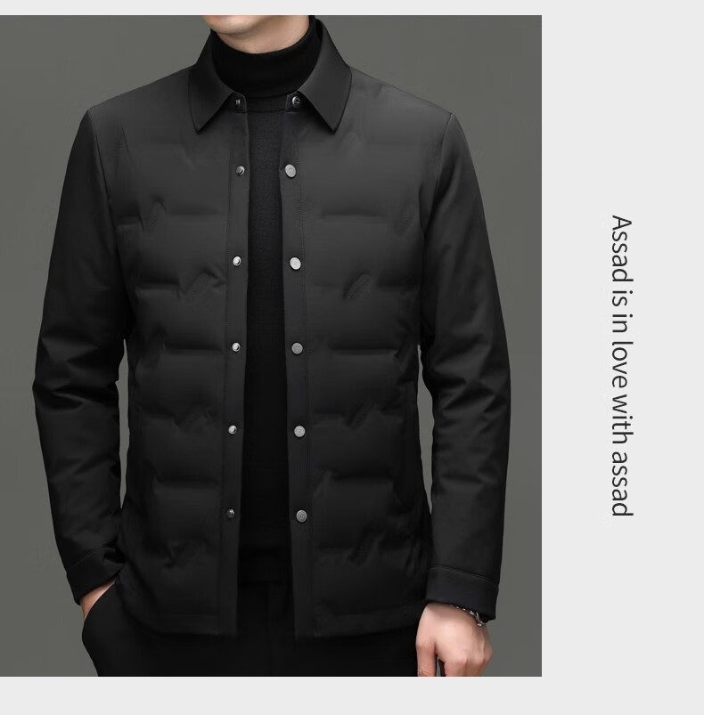 Pierre Cardin Men's Winter Down Jacket Business Lapel Windproof Warm Down Coat Casual Outerwear Dark Blue XL 4