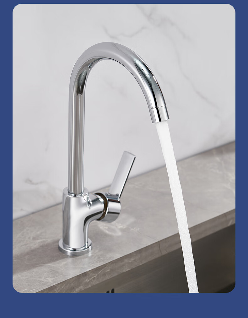 BSITN Kitchen Sink Faucet Hot and Cold Brass Double Temperature High Polish Rotatable BC001 14