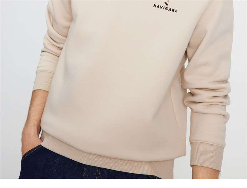 Navigare Small Sailboat Solid Basic Versatile Pullover Men's Fleece Lined Warm Sweatshirt 1135805301 19