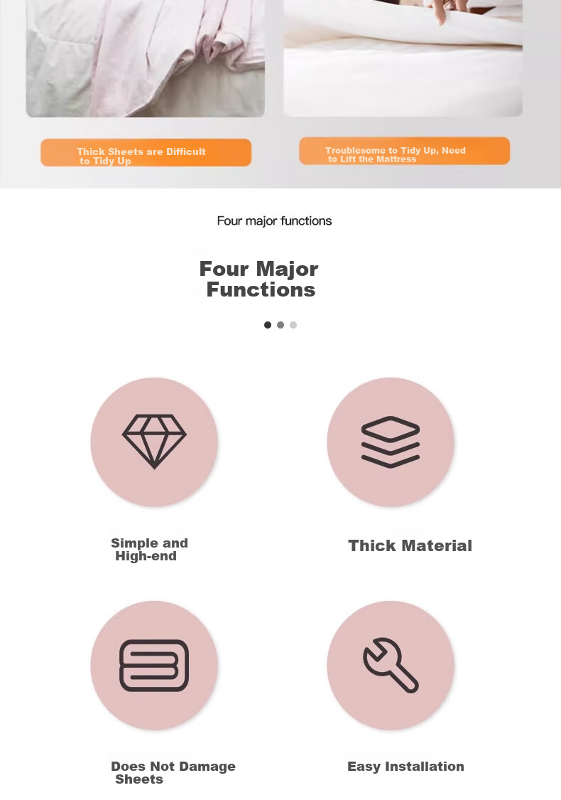 Bingyou Mattress Lifting Device, Easy Bedding Installation Tool, Mattress Gap Fixer, Anti-Slip Mattress Lift Insert 3