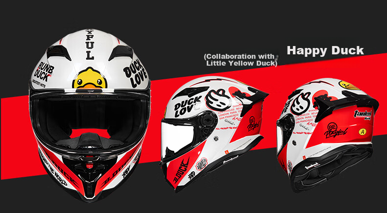 Tanked Racing Motorcycle Helmet T153S, Anti-Fog Black Future Technology [Duck Co-Branded Edition], XXXXL 17
