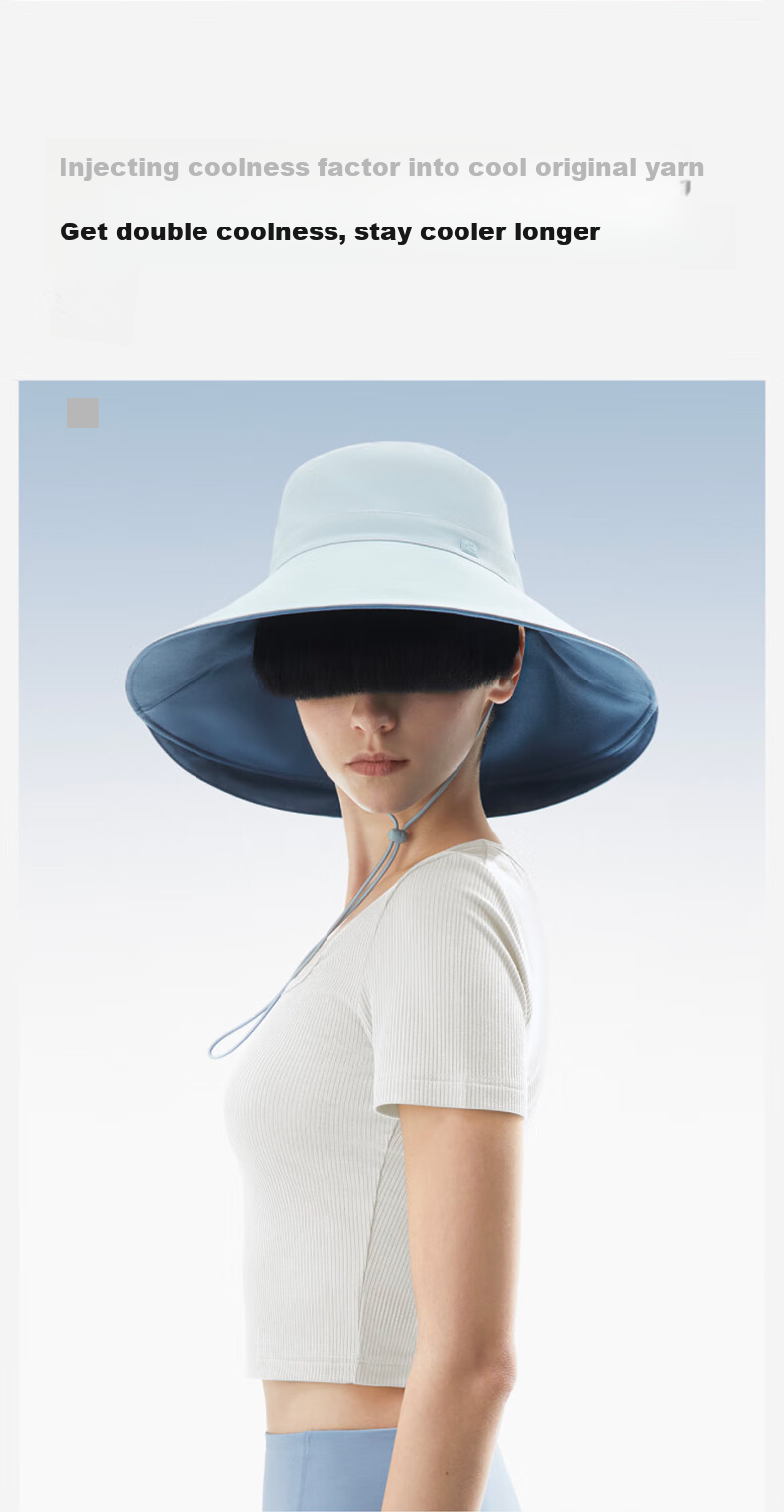 Jiao Nei Liang Pi 303UV Sun Protection Fisherman Hat for Women, Wide Brim, Breathable, Cooling, Outdoor Summer UV Protection 9