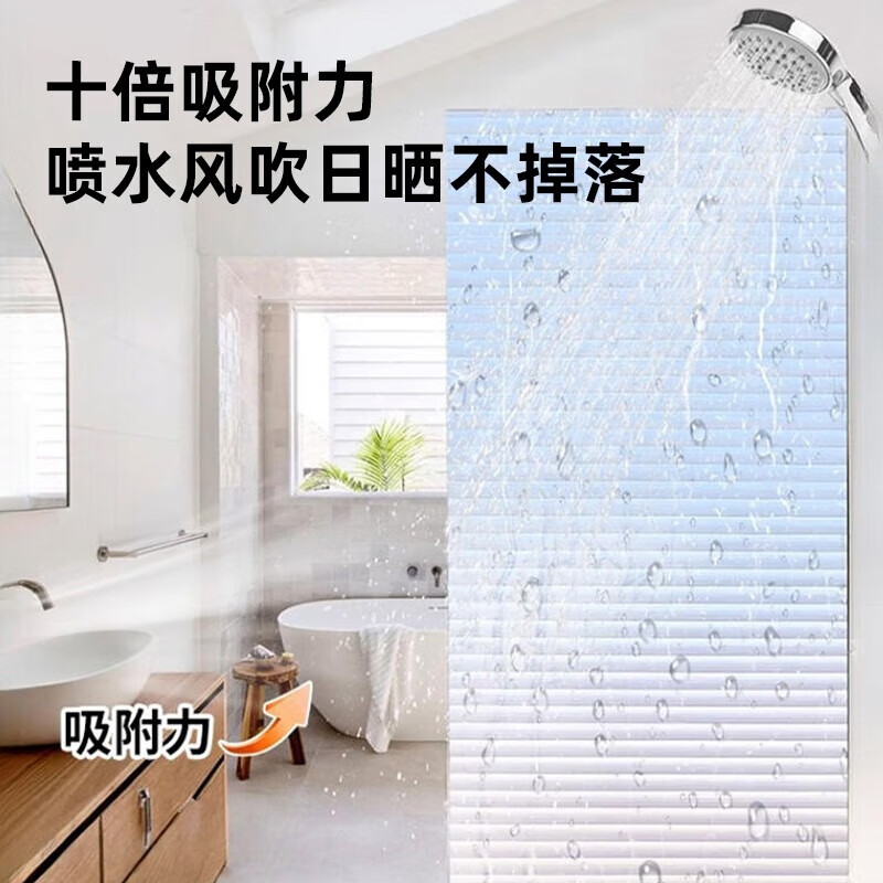 FOOJO Frosted Glass Privacy Film for Bathroom Doors, Windows And Glass, Light-Transmitting But Not See-Through, 60*150cm Louver Patter