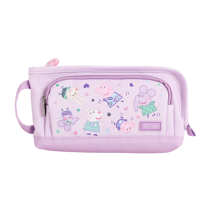 KOKUYO Peppa Pig Collaboration Large Capacity Multi-Purpose Student Portable Handheld Pencil Case Purple 1pc WSG-PC7M52-1
