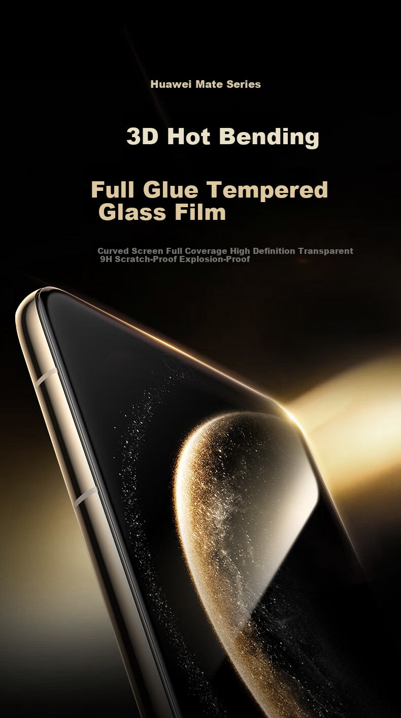 ESR Tempered Glass Screen Protector for Huawei Mate 70, Full Coverage High-Definition Glass Film, Shatterproof Anti-Scratch Full Protection Anti-Fingerprint Protective Film 2