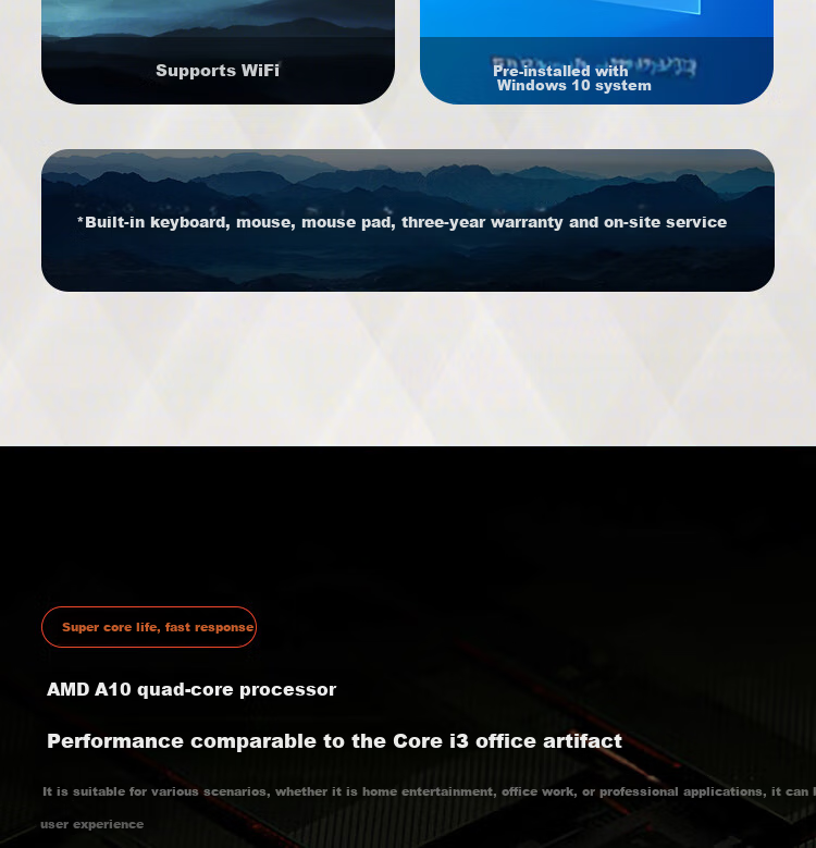 Changxiao A Desktop Computer for Business, Office And Home Use (A10 Quad-Core, 16GB RAM, 256GB Storage, Business Keyboard And Mouse) 5