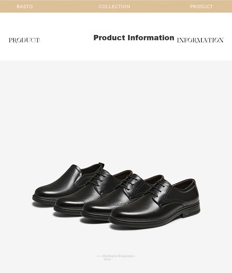 Bata Commuter Business Leather Shoes Comfortable Cowhide Men's Dress Shoes Wedding Shoes 25002AM5 Black (Perforated) Size 38 25