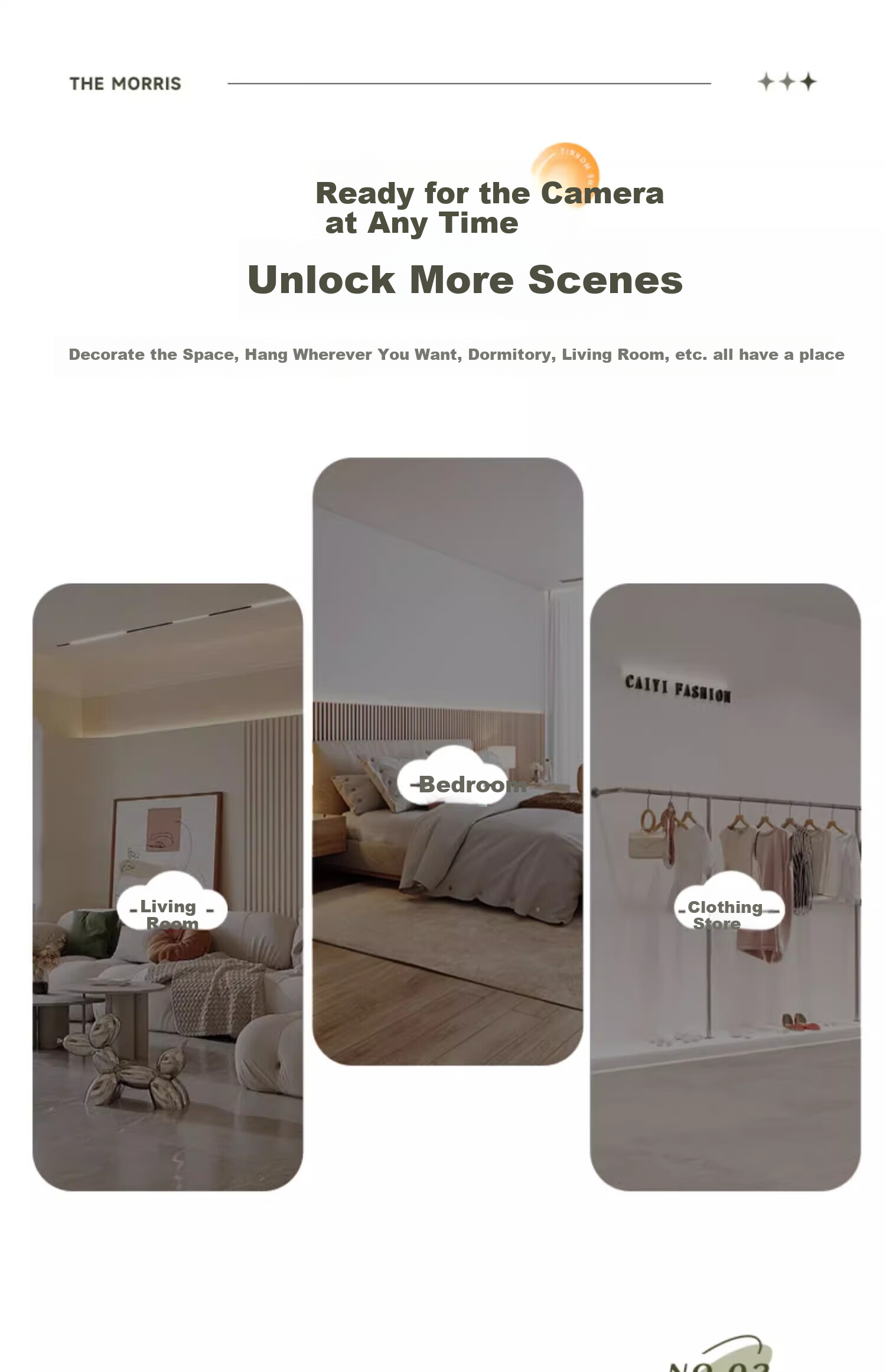 Milin Floor-Standing Full-Length Mirror, Wall-Mounted Dressing Mirror for Clothing Stores, Simple Home Use Mirror with Walnut Color Frame, 150cm 15