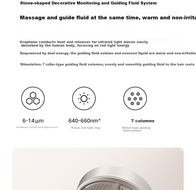 Mijia Head Massager Red Light Care Massage Comb Graphene Temperature-Sensing Intelligent Electric Scalp Massager Women's Day Gift Holiday Gift Box 7