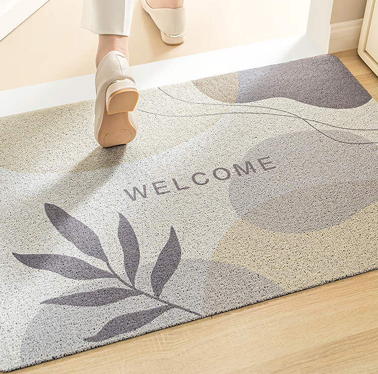 JD Jingzao Loop Printed Entrance Door Mat Dust Removal Foot Mat Cuttable Non-Slip 60x90cm Gray 2