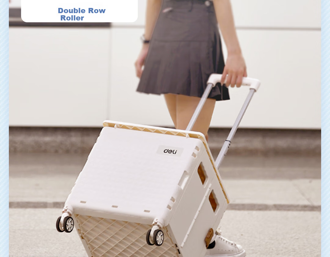 Deli Supermarket Trolley Shopping Cart Hand-Pushed Grocery Cart Camping Pull Rod Luggage Cart Vegetable Cart Folding 75kg 11
