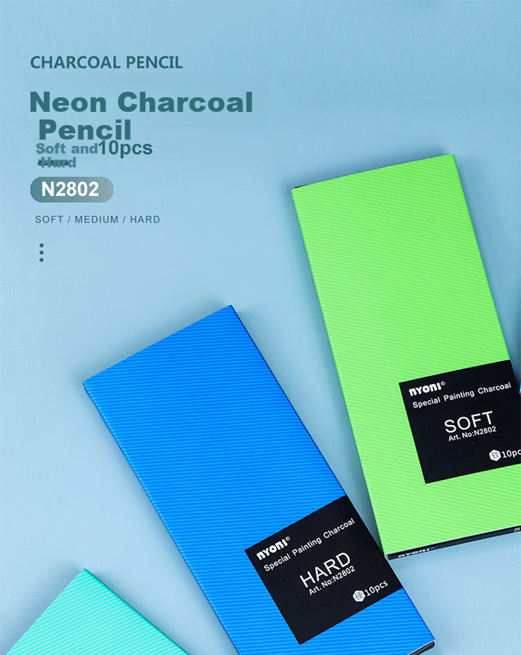 NYONI Upgraded Charcoal Pencils for Art Students, Sketching Pencils for Beginners, Drawing And Sketching Tools for Students' Joint Exams And Art Tests - 12 Sketching Pencils Per Box N2802 1