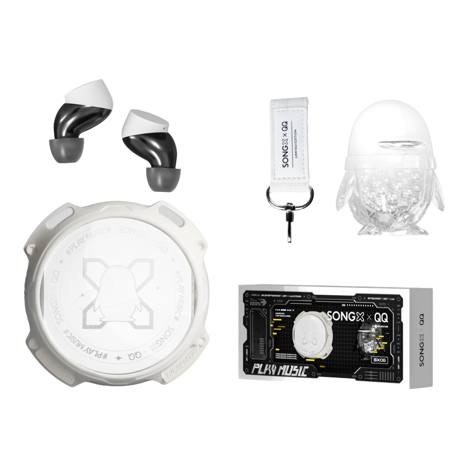 SONGX Bluetooth Headphones, Tencent QQ Co-Branded Gift Box, Christmas Present, Call Noise Reduction, In-Ear Bluetooth 5.3, Sports Running Music Earphones, Ultra-Long Battery Life