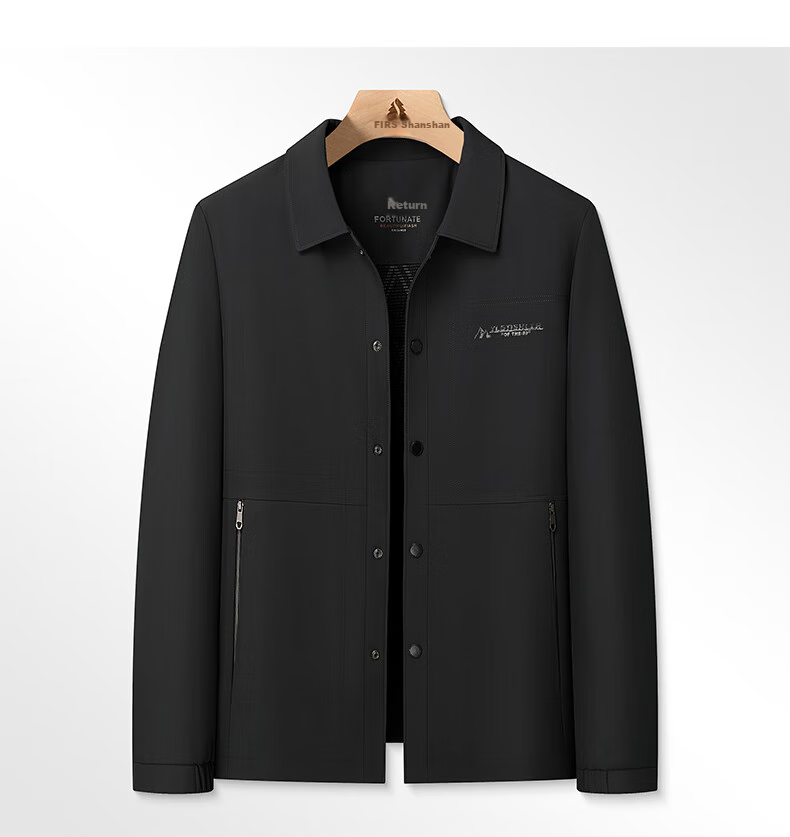FIRS Anti-Wrinkle Windproof Men's Jacket Spring Autumn Lapel Business Casual Commuter Workwear Coat 8