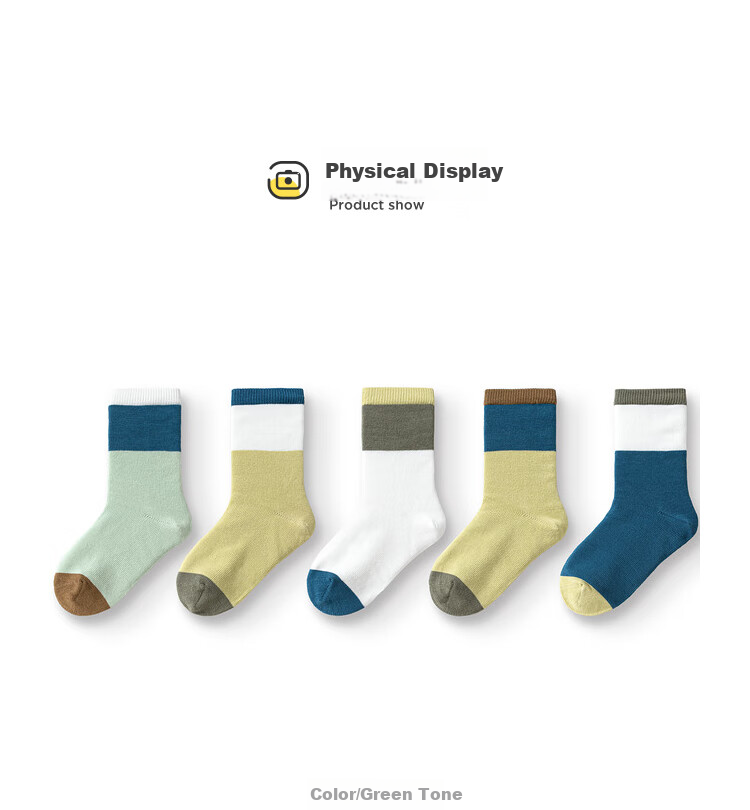 BALABALA Children's Socks Cotton Autumn New Style Color-Block Student Socks for Boys And Girls Mid-Calf Socks Five Pairs Pack 209925172206 4