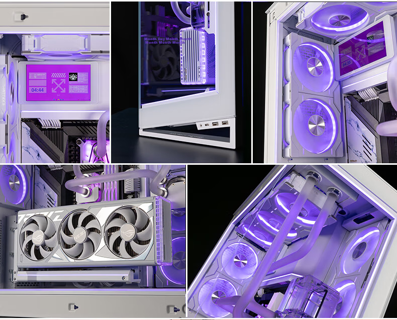 PHANTEKS NV7 White Panoramic View, Pillarless Panoramic Case (Replaceable I/O Ports, Supports 3x360 Water Cooling, ARGB Dual Long Graphics Cards, Dual Channel Light Control) 37