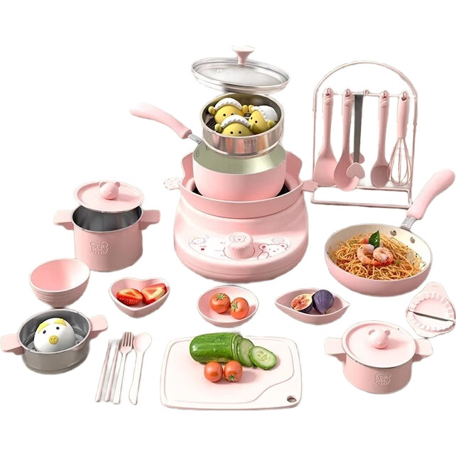 Игровой набор "Мини-кухня" Shiwanzhenzhu, съедобный, для приготовления еды, подарок для детей 7-14 лет, розовый