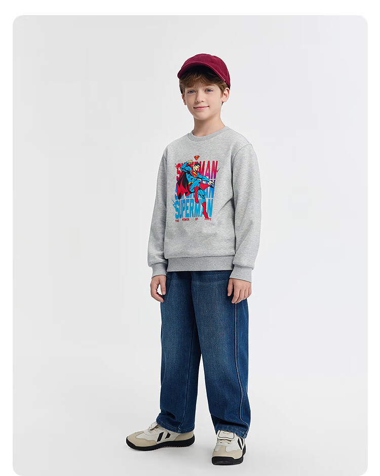BALABALA DC Superman BalaOne Boys' Fleece Lined Sweatshirt Kids Winter 2025 Top 208425121102 4