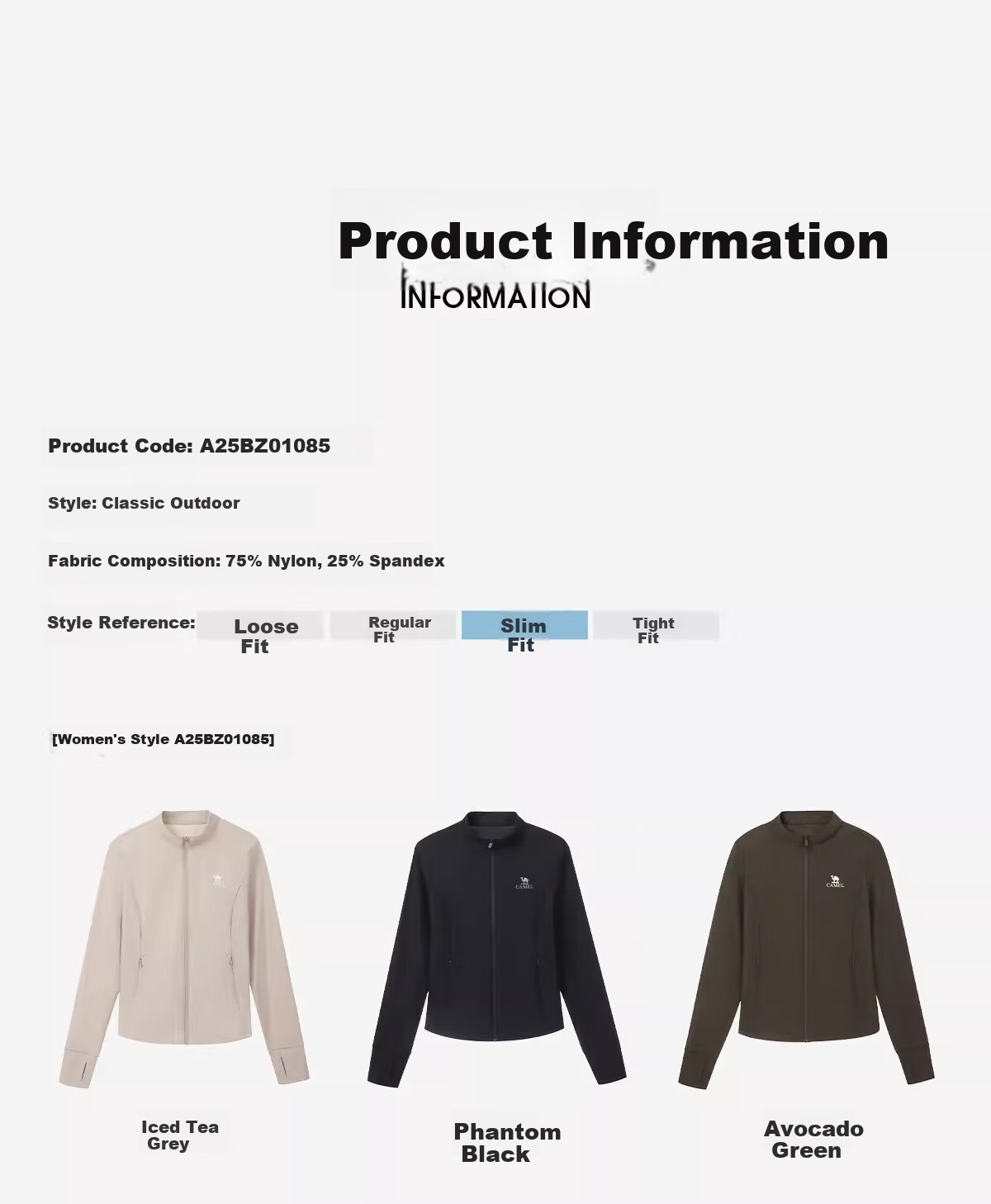 CAMEL Cold White Outdoor Stand-Collar Original Yarn Sun Protection Clothing, Moisture-Wicking Quick-Dry Cool-Feeling Breathable Sun Protection Jacket A25BZ01085 15